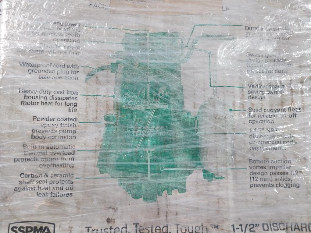 Zoeller M98-c Automatic Sump Pump 4 Meter 0.5Hp 115V 9.4A