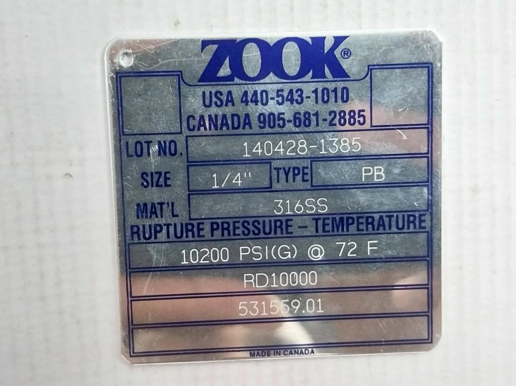 Zook Pb Rupture Disc