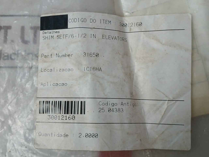 Zorge 31650 Shim Set For 6-1/2 In Elevators Replacement Part 25.04383