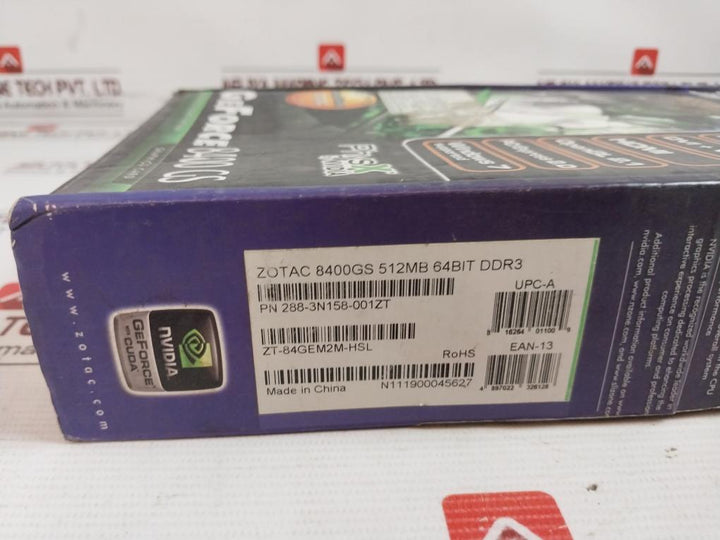 Zotac 8400Gs 288-3N158-001Zt Graphics Card 512Mb Ddr3 64-bit Zt-84Gem2M-hsl