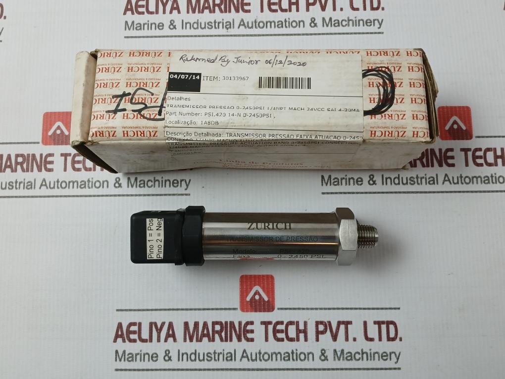Zurich Psi-420 Pressure Transmitter 24 Vdc 4-20Ma