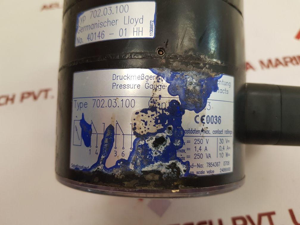 Aalborg 702.03.100 Differential Pressure Gauge 0 To 0.6 Bar