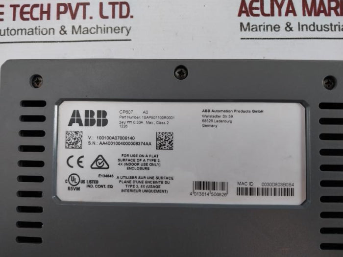 Abb 1Sap507100R0001 Human-machine Interface Module 24V 0.30A Max