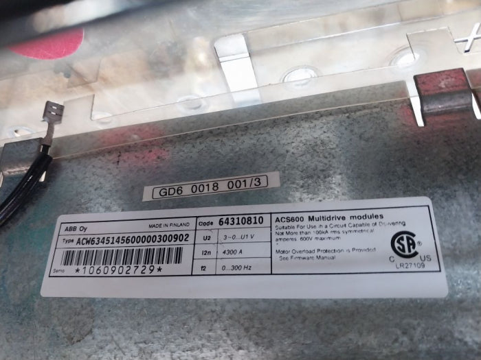 Abb Acw6345145600000300902 Acs600 Multidrive Module 64310810,64269763,64113429B