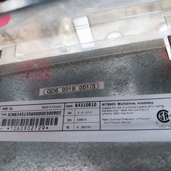 Abb Acw6345145600000300902 Acs600 Multidrive Module 64310810,64269763,64113429B