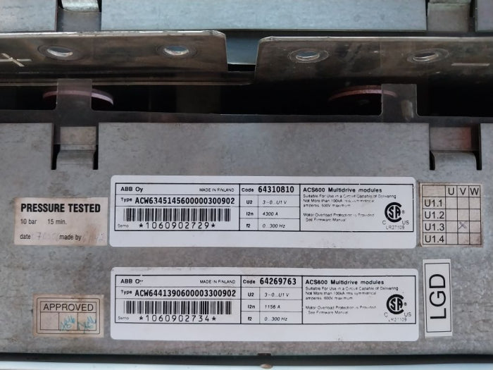Abb Acw6345145600000300902 Acs600 Multidrive Module 64310810,64269763,64113429B