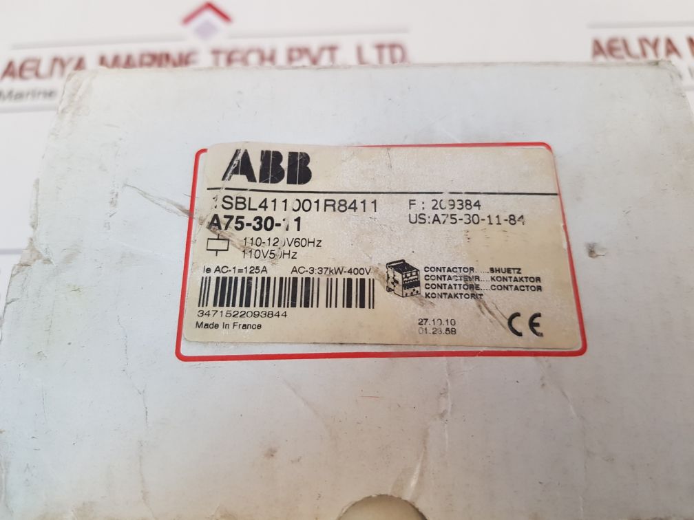 Abb a75-30-11-84 contactor 1sbl411001r8411