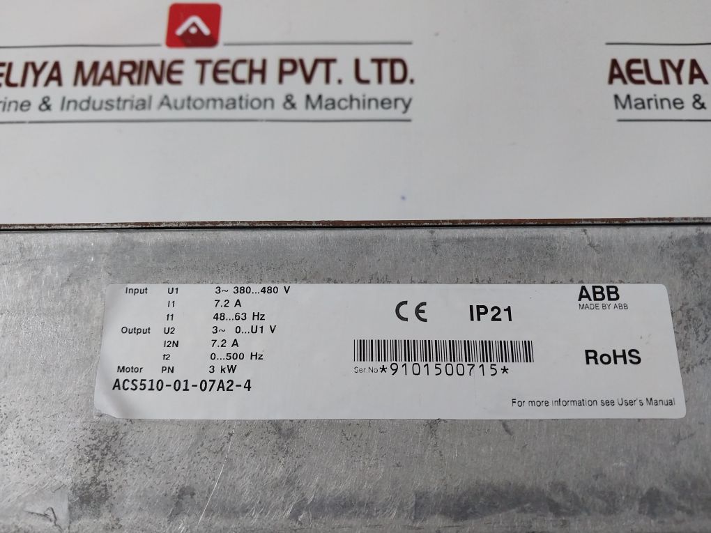Abb Acs510-01-07A2-4 Frequency Converter 3Kw 480 V