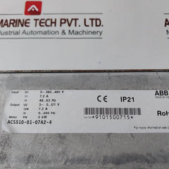 Abb Acs510-01-07A2-4 Frequency Converter 3Kw 480 V