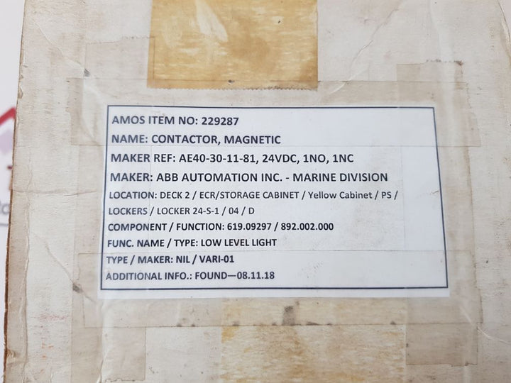 Abb Ae40-30-11-81 Contactor