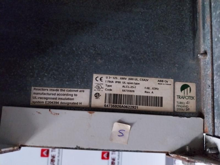 Abb Alcl-25-7 Line Filter Module 64735926A0622921 Ip00 48-63Hz