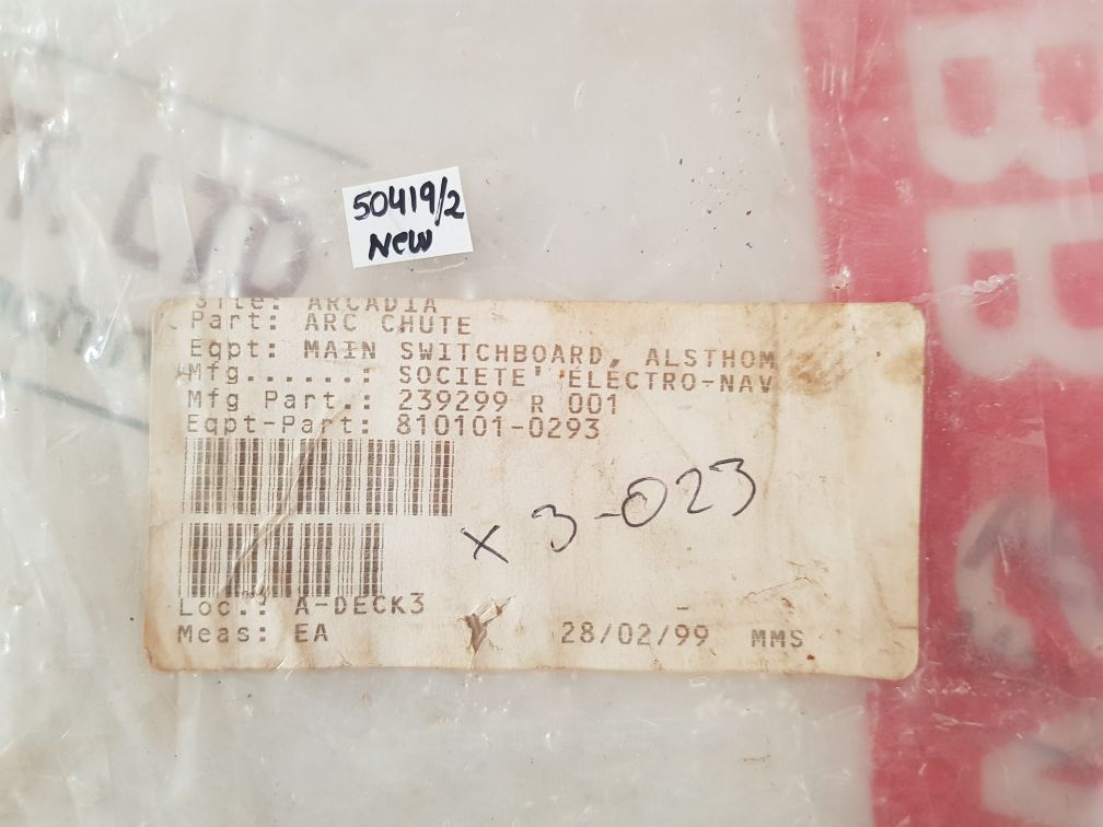 Abb 600968/022 Arc Chute Alsthom Main Switch Board