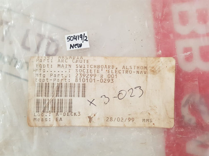 Abb 600968/022 Arc Chute Alsthom Main Switch Board