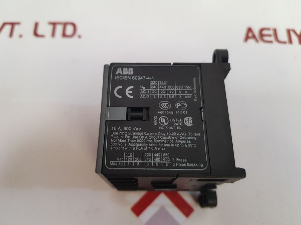 Abb Bc7-30-10 Auxiliary Contactor - Aeliya Marine Tech