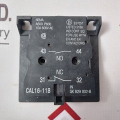 Abb Cal16-11B Auxiliary Contact Block 10A 600V Ac