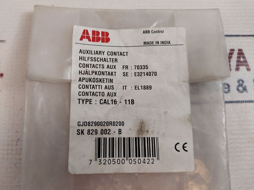 Abb Cal16-11B Auxiliary Contact Sk 829 002-b 10A 600V Ac Gjd8290020R0200