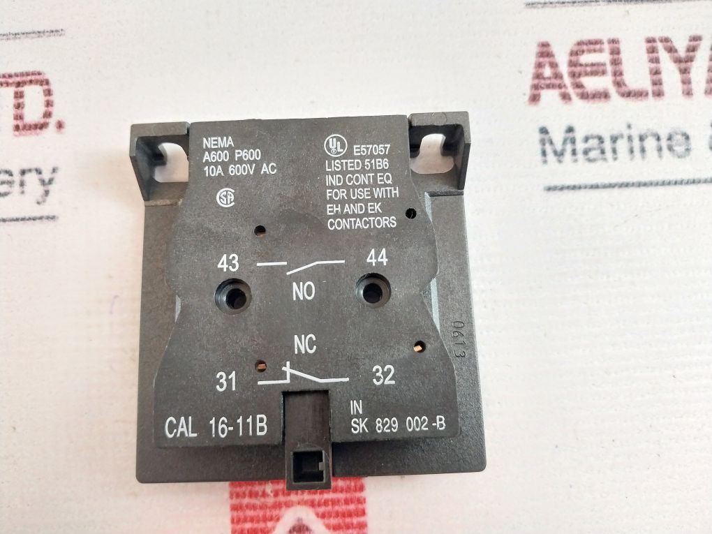 Abb Cal16-11B Auxiliary Contact Sk 829 002-b 10A 600V Ac Gjd8290020R0200
