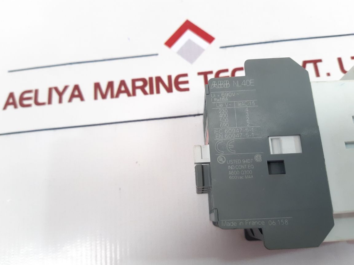 ABB Nl40E Contactor Relay 1Sbh143001R8140 A600 Q300 600VAC 24VDC - Aeliya Marine Tech