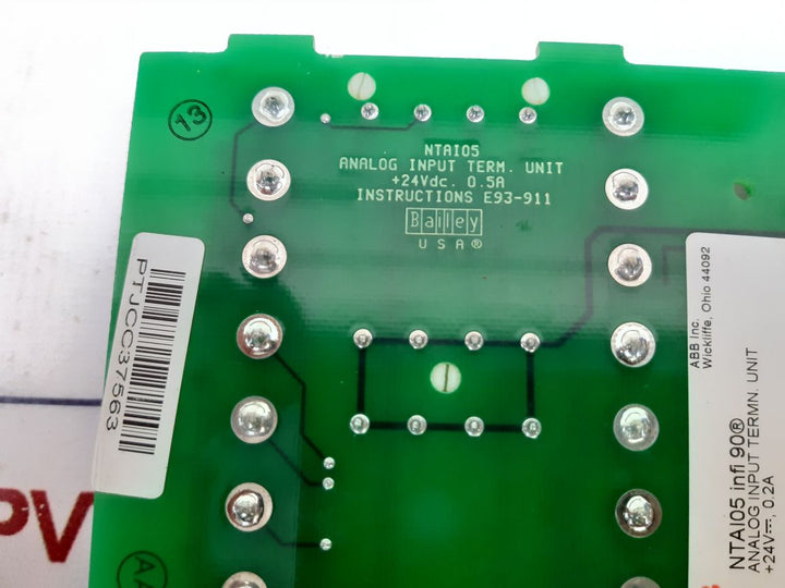 Abb Ntai05 Infi90 Analog Input Termination Unit 6632115T1