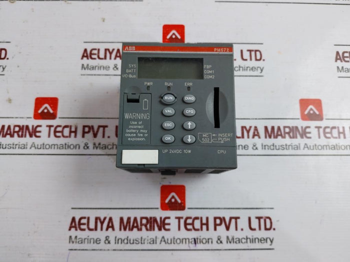 Abb Pm572 Central Processing Unit W/ Display 24Vdc 10W, Memory 128Kb