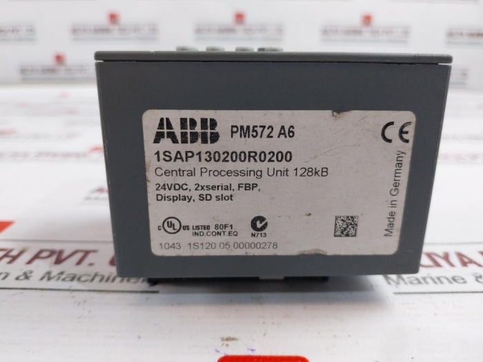 Abb Pm572 Central Processing Unit W/ Display 24Vdc 10W, Memory 128Kb