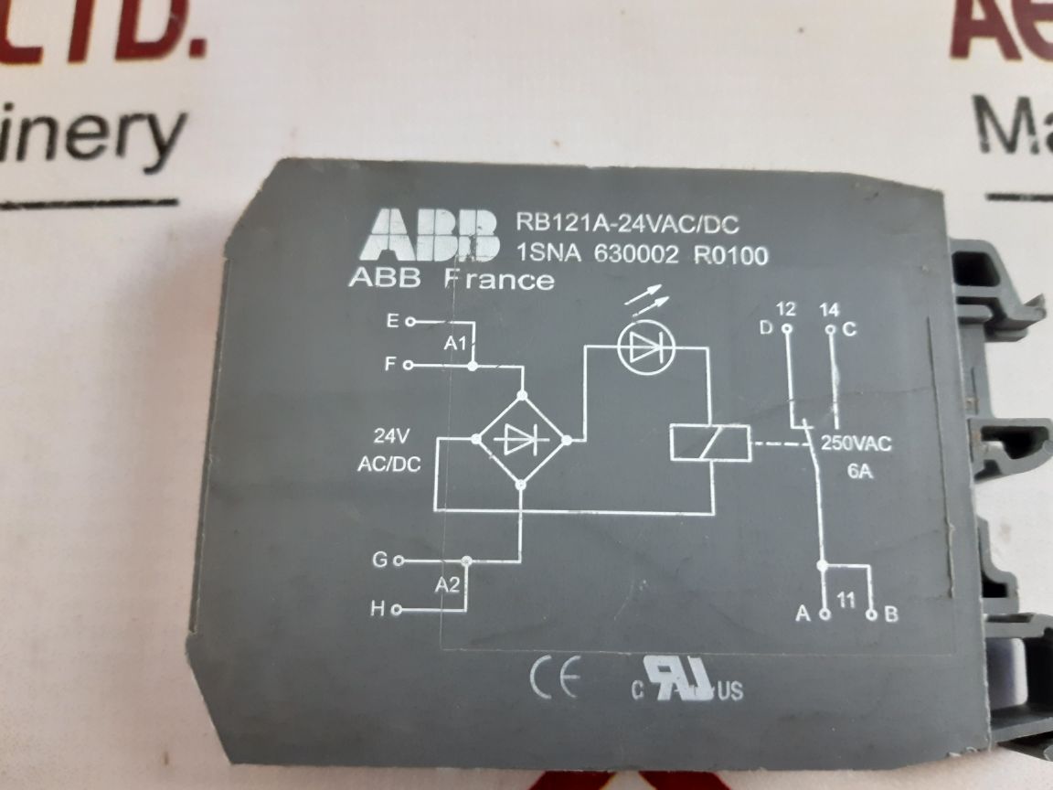 Abb Rb121A-24Vac/Dc Interface Relay 250Vac 6A 1Sna 630002 R0100
