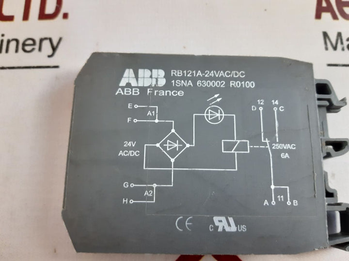 Abb Rb121A-24Vac/Dc Interface Relay 250Vac 6A 1Sna 630002 R0100
