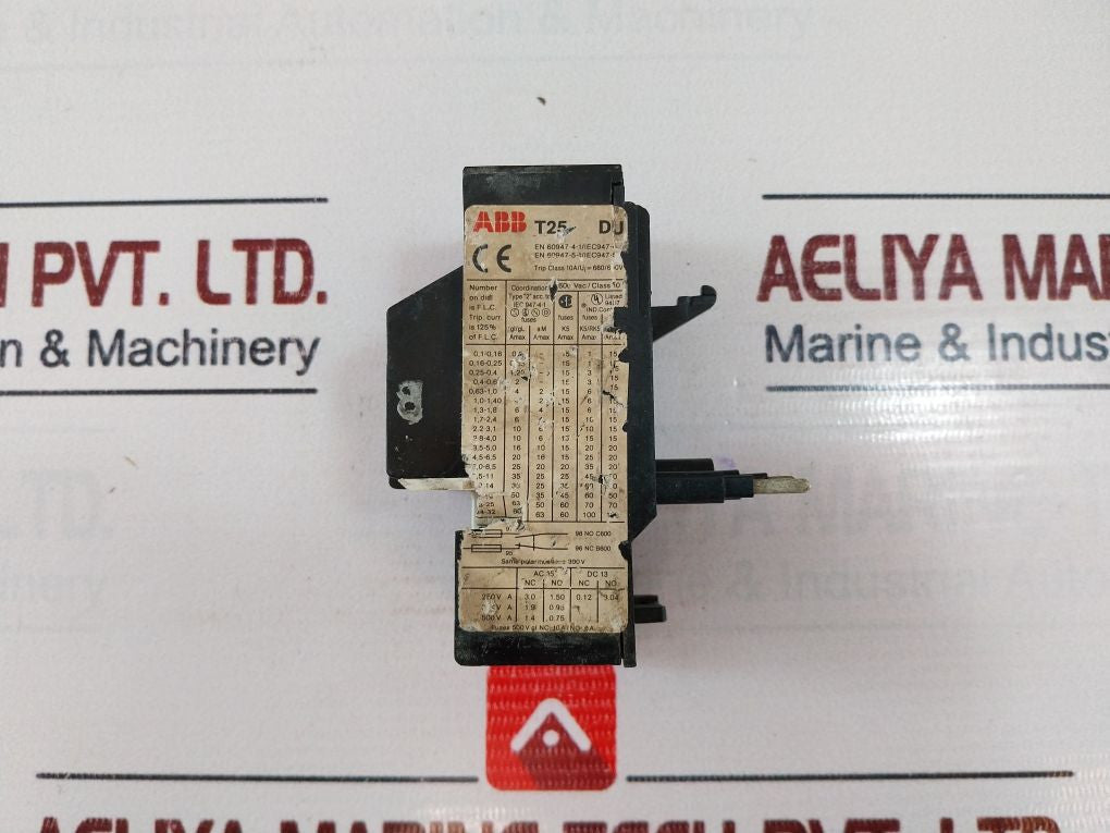 ABB T25 Du Overload Relay 600 Vac 2.8-4a C600 B600