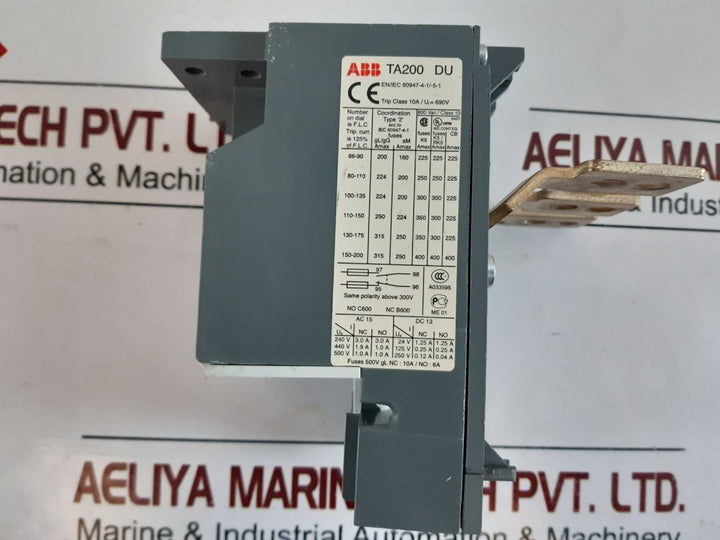 Abb Ta200 Du Thermal Overload Relay 80-110A 600 Vac
