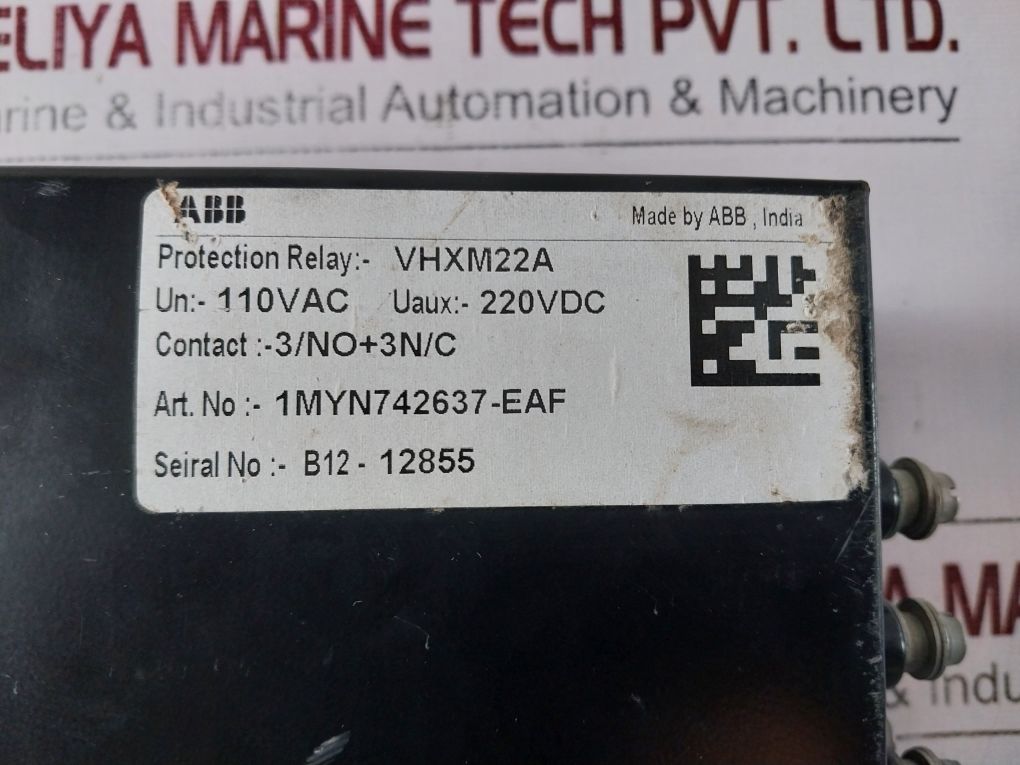 Abb Vhxm22A Static Voltage Protection Relay 110 Vac 1Myn742637-eaf 220 Vdc
