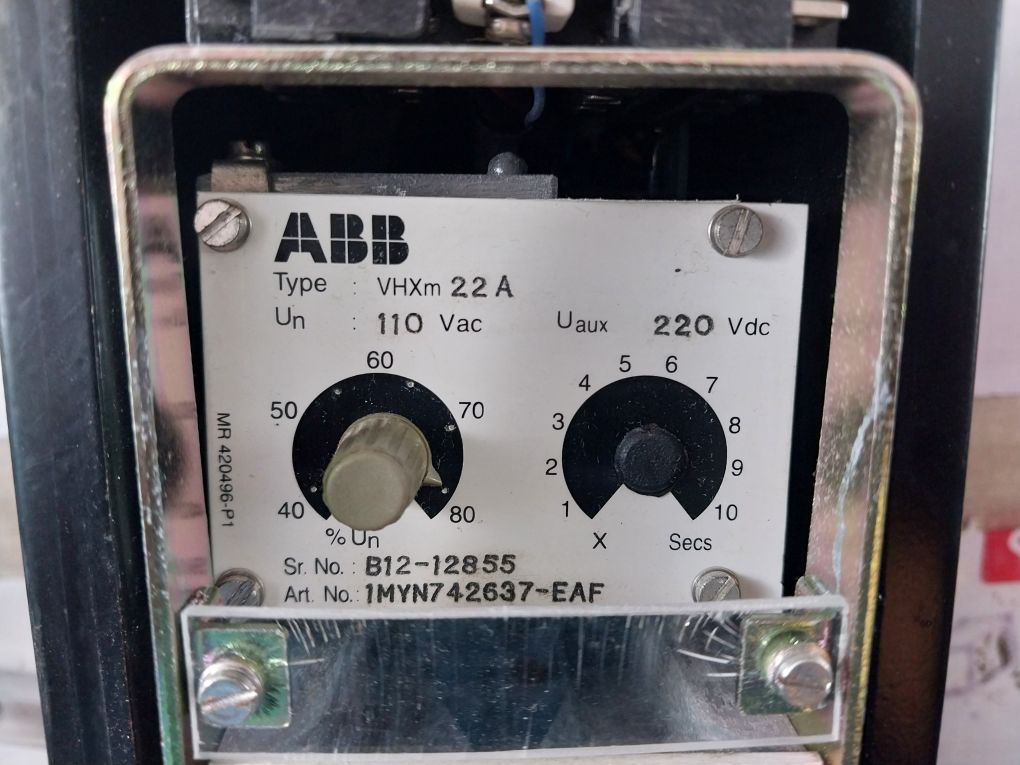 Abb Vhxm22A Static Voltage Protection Relay 110 Vac 1Myn742637-eaf 220 Vdc