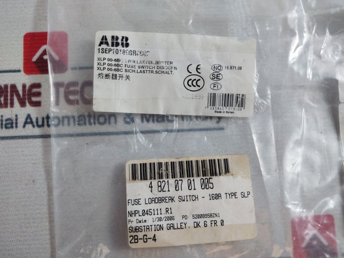 Abb Xlp00-6Bc Fuse Load Break Switch Disconnector Ue 400V/500V/690V 12W