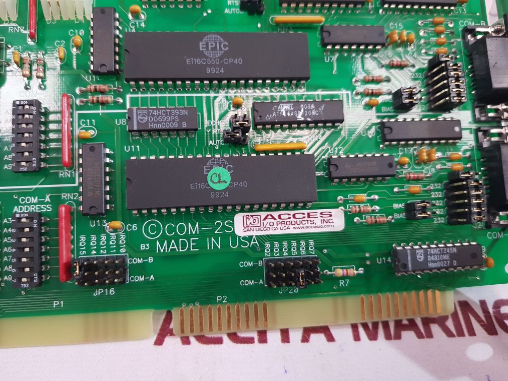 Acces i/o com-2s isolated serial interface card rev c
