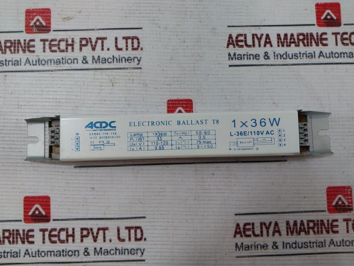 Acdc Dynamics Eeb02-110-136 Electronic Ballast T8 L-36E/110V Ac