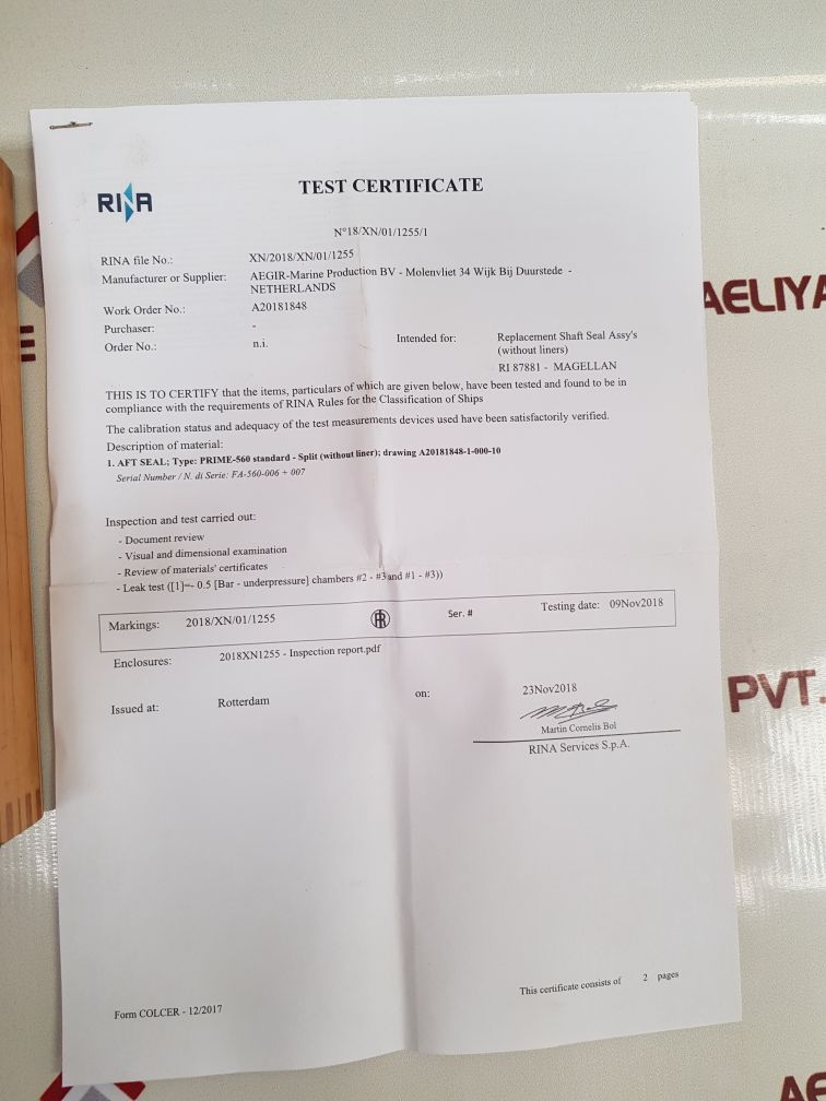 Aegir marine sterntube seal weardown gauge set