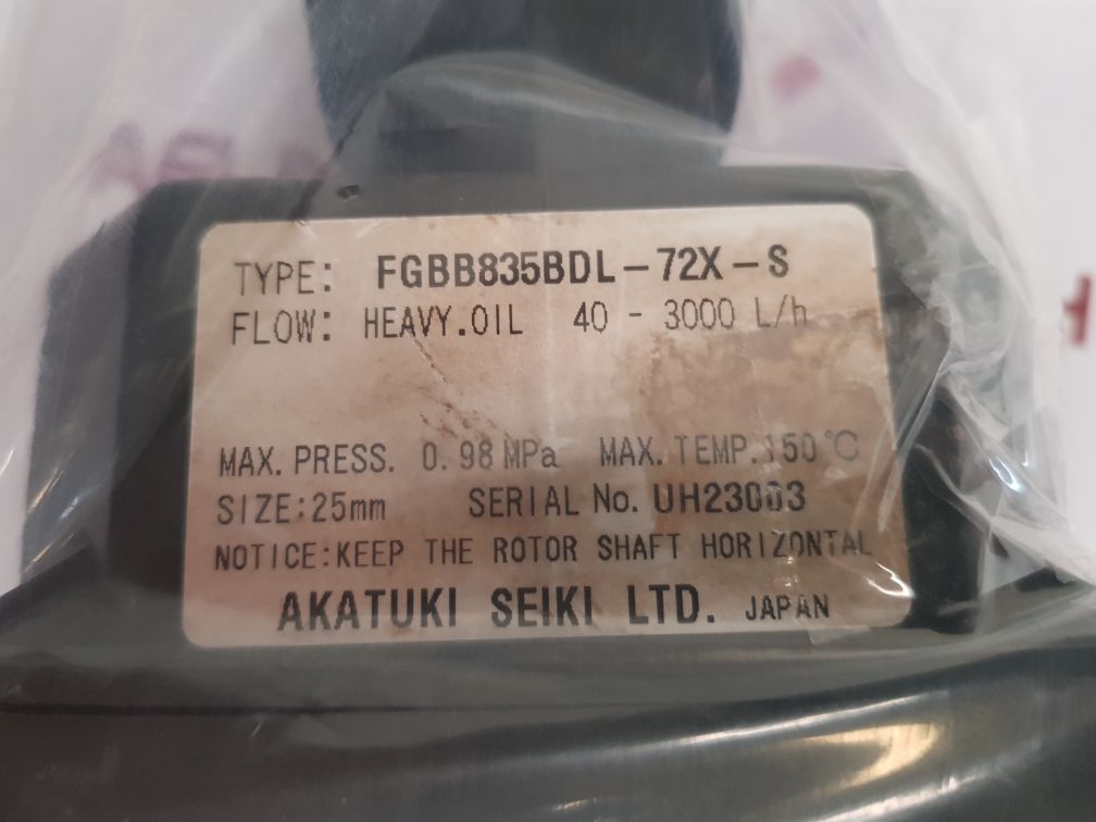Akatuki Seiki Fgbb835Bdl-72X-s Flowmeter