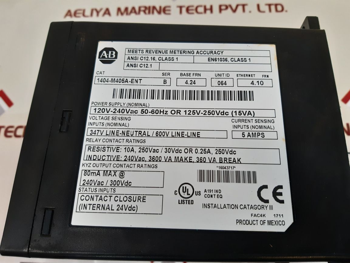Allen-bradley 1404-m 405A-ent Ethernet Power Monitor Ser B