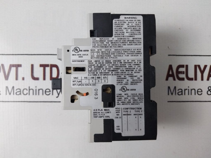 Allen-bradley 140M-c2E-b40 Motor Protector Circuit Breaker Ser: C