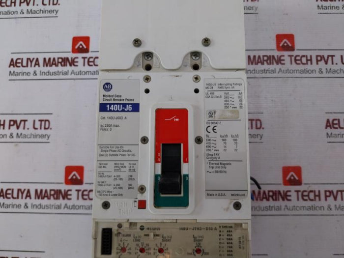 Allen-bradley 140U-j6X3 A Molded Case Circuit Breaker Frame Set 250A Max