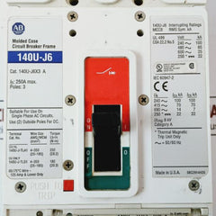 Allen-bradley 140U-j6X3 A Molded Case Circuit Breaker Frame Set 3-poles
