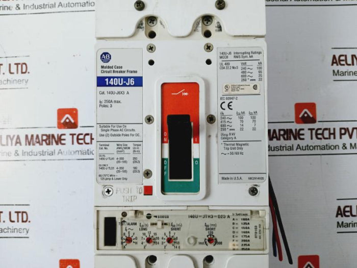 Allen-bradley 140U-j6X3 Molded Case Circuit Breaker Frame Set 3-pole Unit