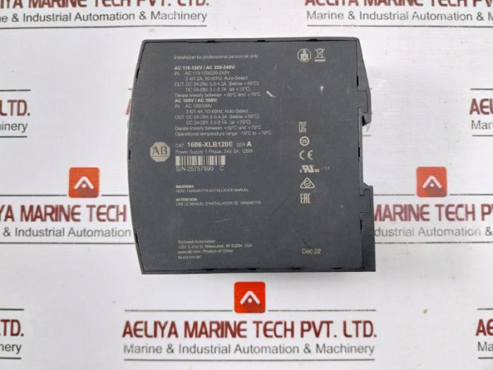 Allen-bradley 1606-xlb120E Power Supply 24V 5A Dc 24-28V