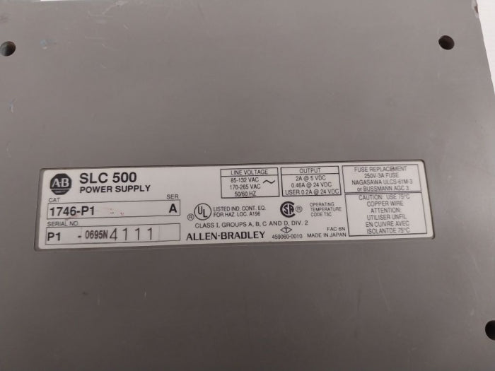 Allen-bradley 1746-p1 Power Supply 85-132 Vac