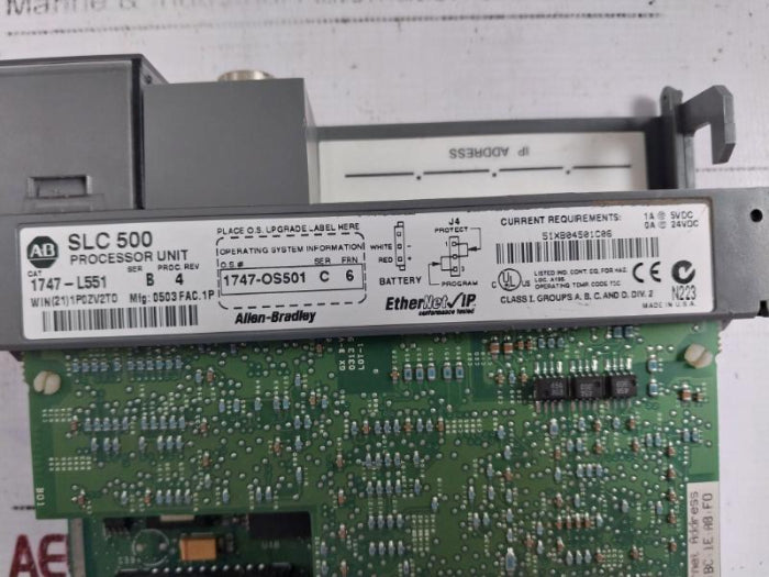 Allen-bradley 1747-l551 Slc 5/05 Cpu Processor Unit Ethernet Ip, Ser: B