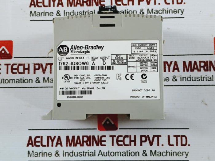 Allen-bradley 1762-iq8Ow6 Micro Logix 14 Point Digital Comb Module, Rev. D