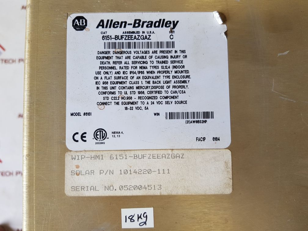 Allen-bradley 6151-bufzeeazgaz Operator Interface