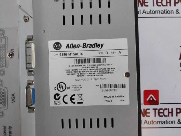 Allen-bradley 6186-m15altr 15inch Active Matrix Tft Lcd Display Monitor Rev:a