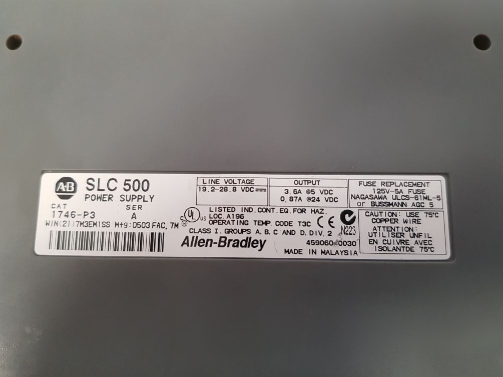 Allen bradley 1746-p3 power supply