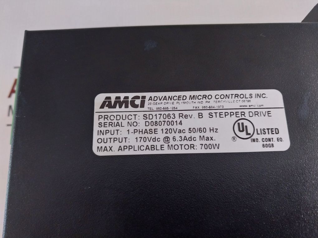 Amci Sd17063 Stepper Drive Rev. B