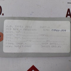 American Dynamics Ac2210A Pcb Card 3A 250V